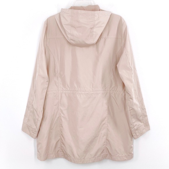 Lauren Ralph Lauren Hooded Jacket Womens L Pink Windbreaker Lightweight Gold Zip - Picture 9 of 9
